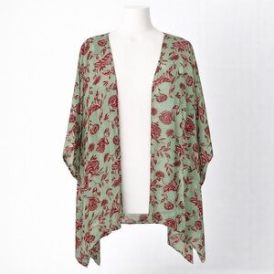 Lane Bryant Mint Floral Sheer Kimono (OS)